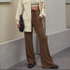 XS Drawstring Waist Wide Leg Pants